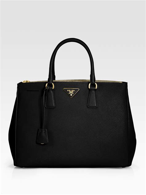 black prada purse two zippers and gold rivets|PRADA Saffiano Lux Extra Large Galleria Double Zip Tote Black .